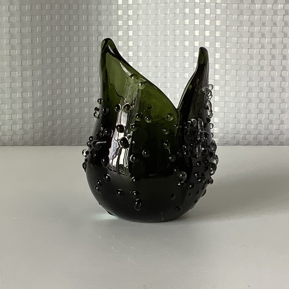 Partylite Natures Green Glass Dew Drop Tulip Votive Candle Holder - Picture 4 of 8